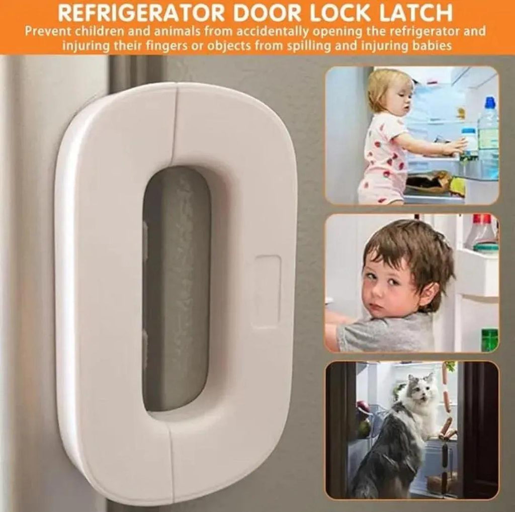 One-Hand Fridge Lock White ABS Plastic
